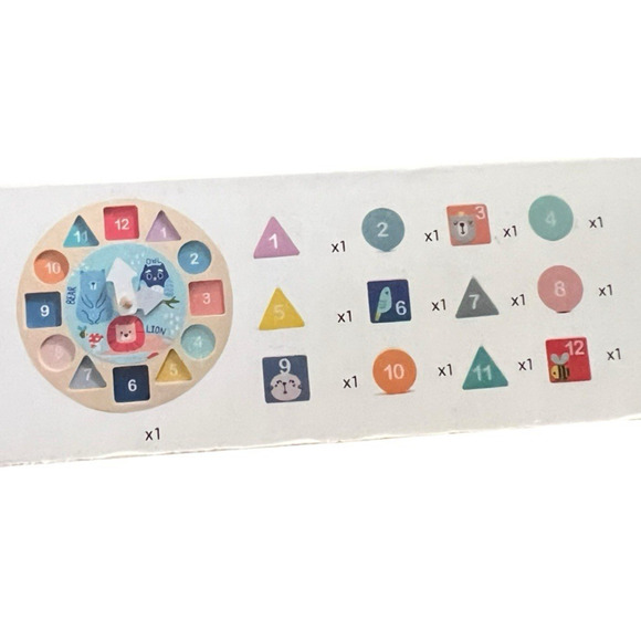 LEO & FRIENDS Shape Sorting Clock - Removable Number Blocks Educational Toy NEW - Picture 4 of 8